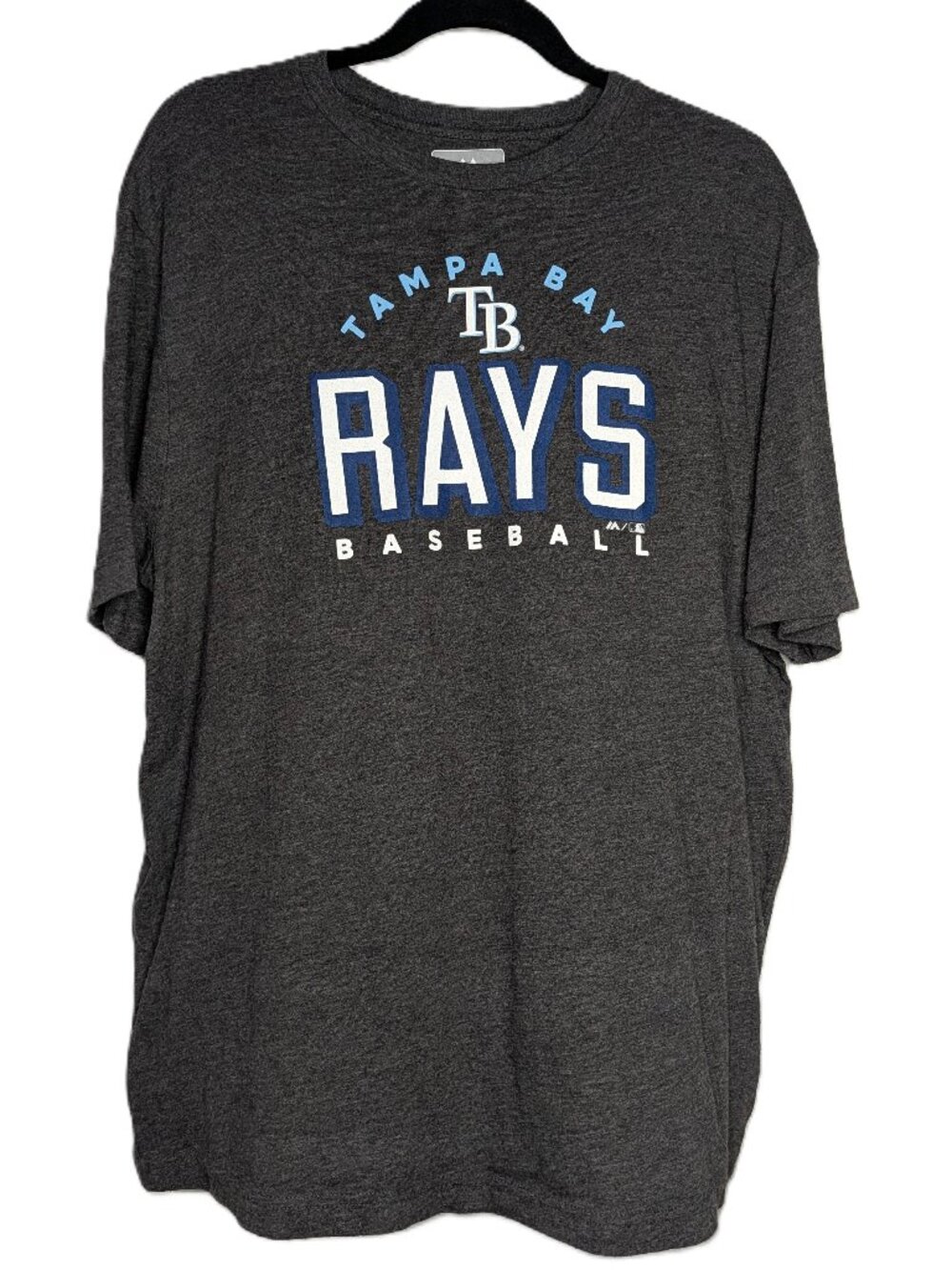Majestic Tampa Bay Rays T-Shirt Charcoal Heather MLB Mens XL